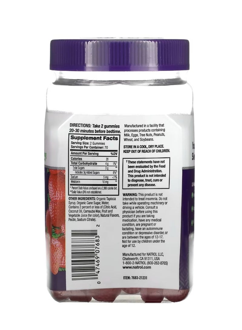 Natrol Melatonin Sleep Strawberry Flavor 10 Mg 140 Gummies - Image 2